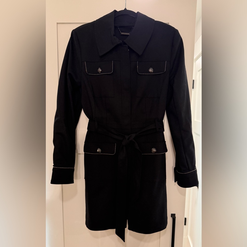 WHBM Chic Black Trench Coat